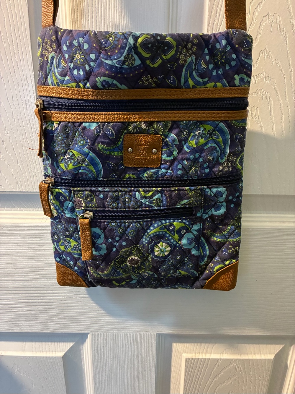 Stone Mountain Accessories Quilted Crossbody Bag - Navy, Teal & Lime